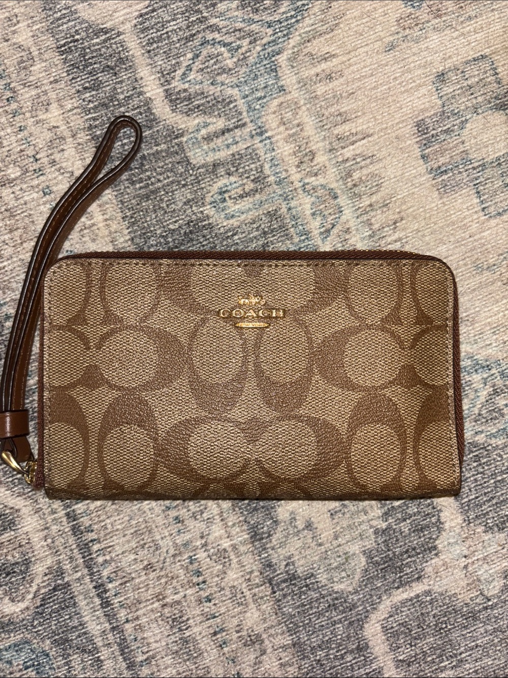 COACH Signature Leather Wallet - Brown